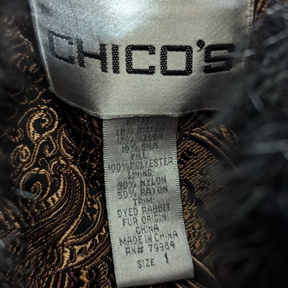 Chico's Quilted Velvet Vest  Reversable  Size Medium - Picture 4 of 7